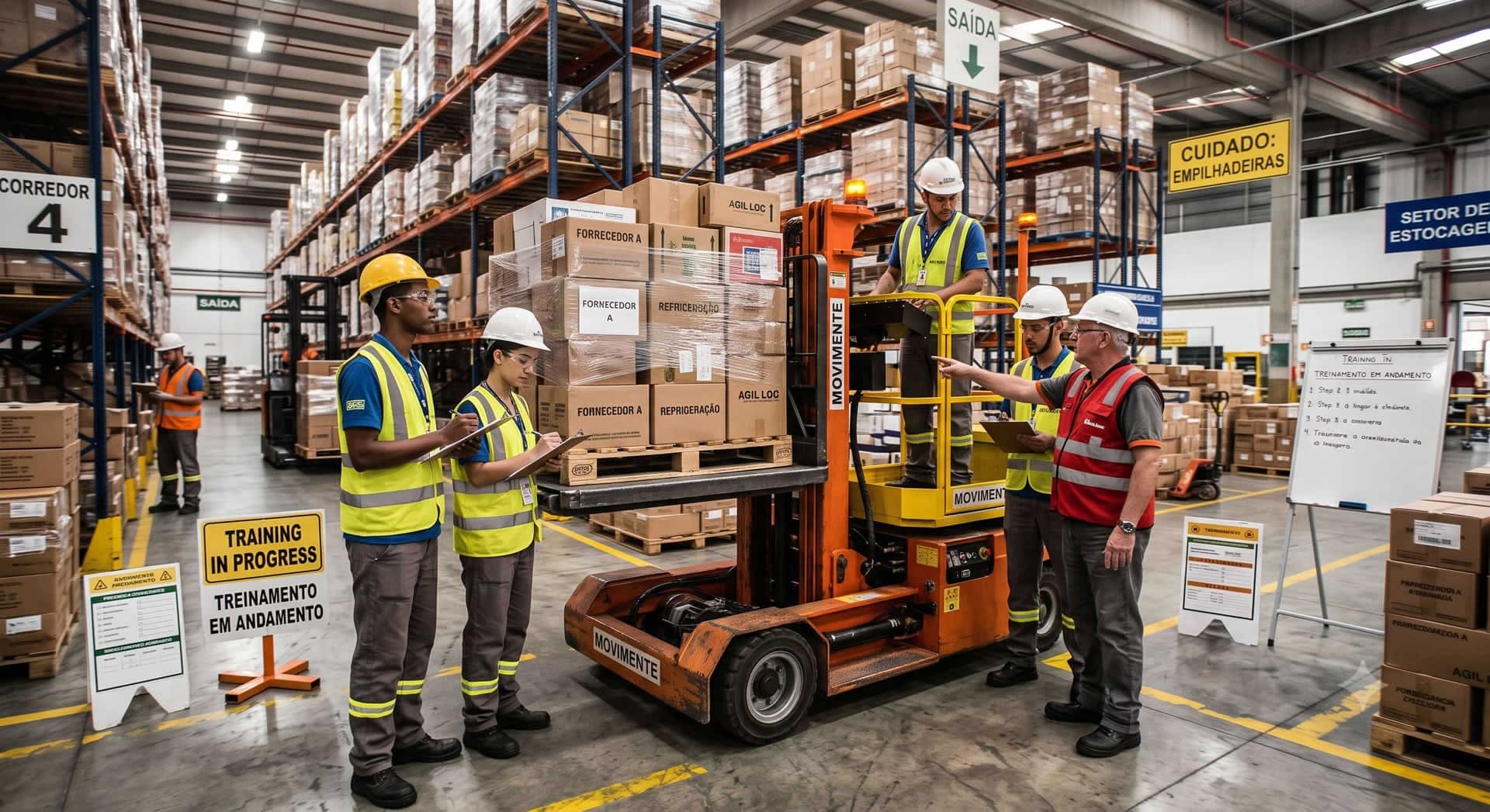 Treinamento para operadores de plataformas elevatórias